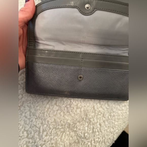 Coach Shoulder Bag Gray Leather with Matching Wallet - Picture 4 of 5